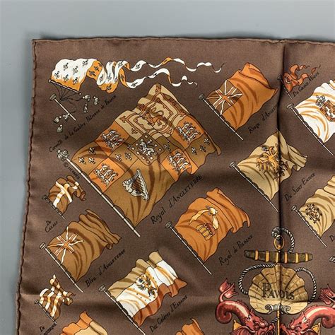 vintage hermes pocket square